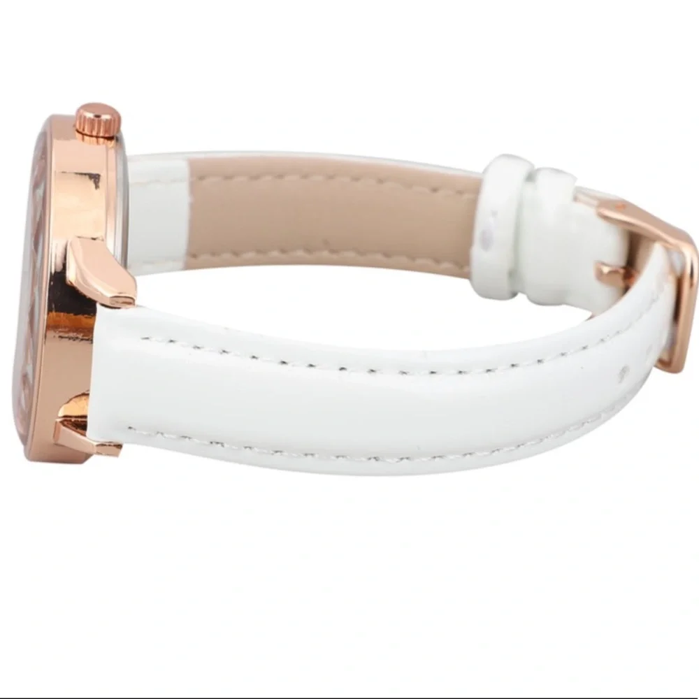 White Watch with White Austrian Crystals
